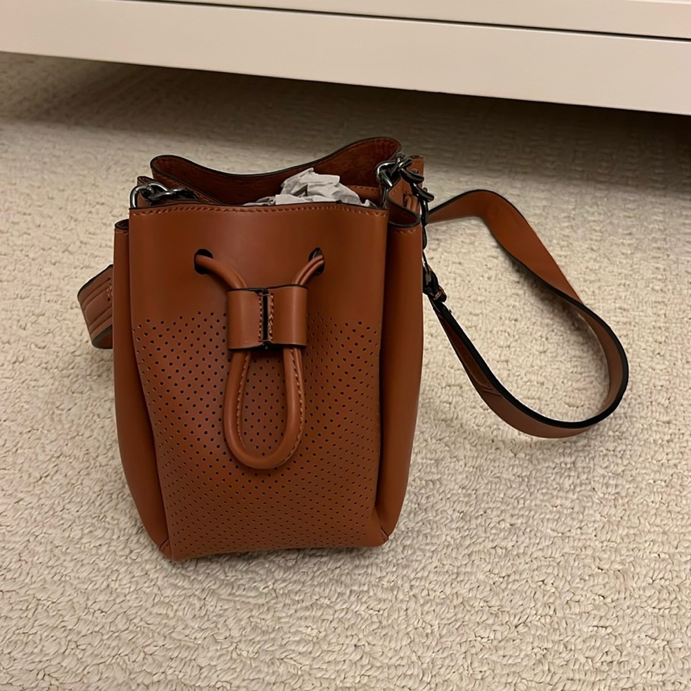 American Threads Leather Bucket Bag